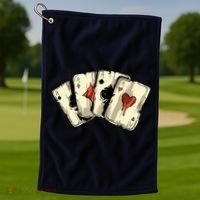 Poker Texas HoldEm Gambling Casino 4 Aces Poker Golf Towel thumb 1