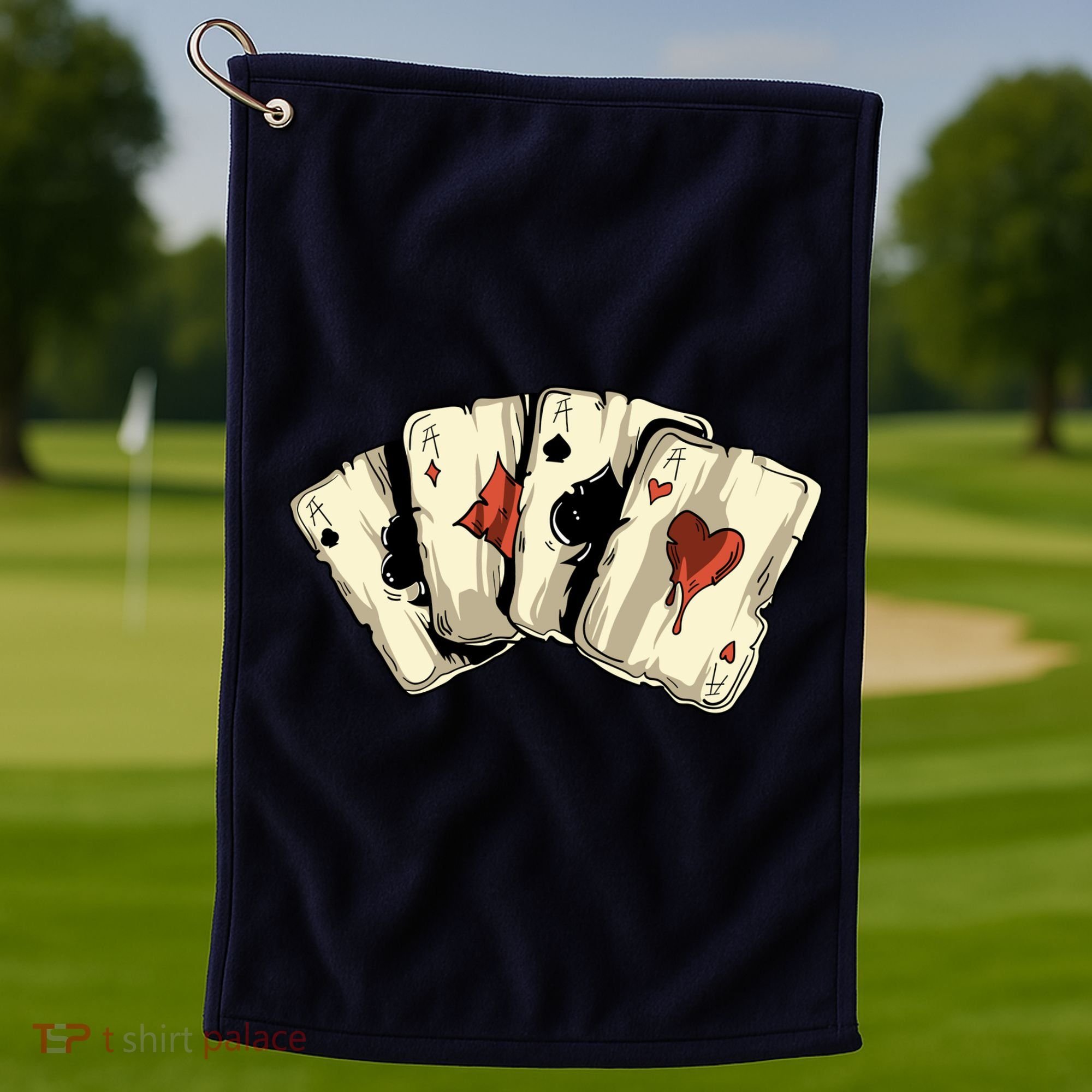 Poker Texas HoldEm Gambling Casino 4 Aces Poker Golf Towel