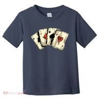 Poker Texas HoldEm Gambling Casino 4 Aces Poker Toddler T-Shirt thumb 0