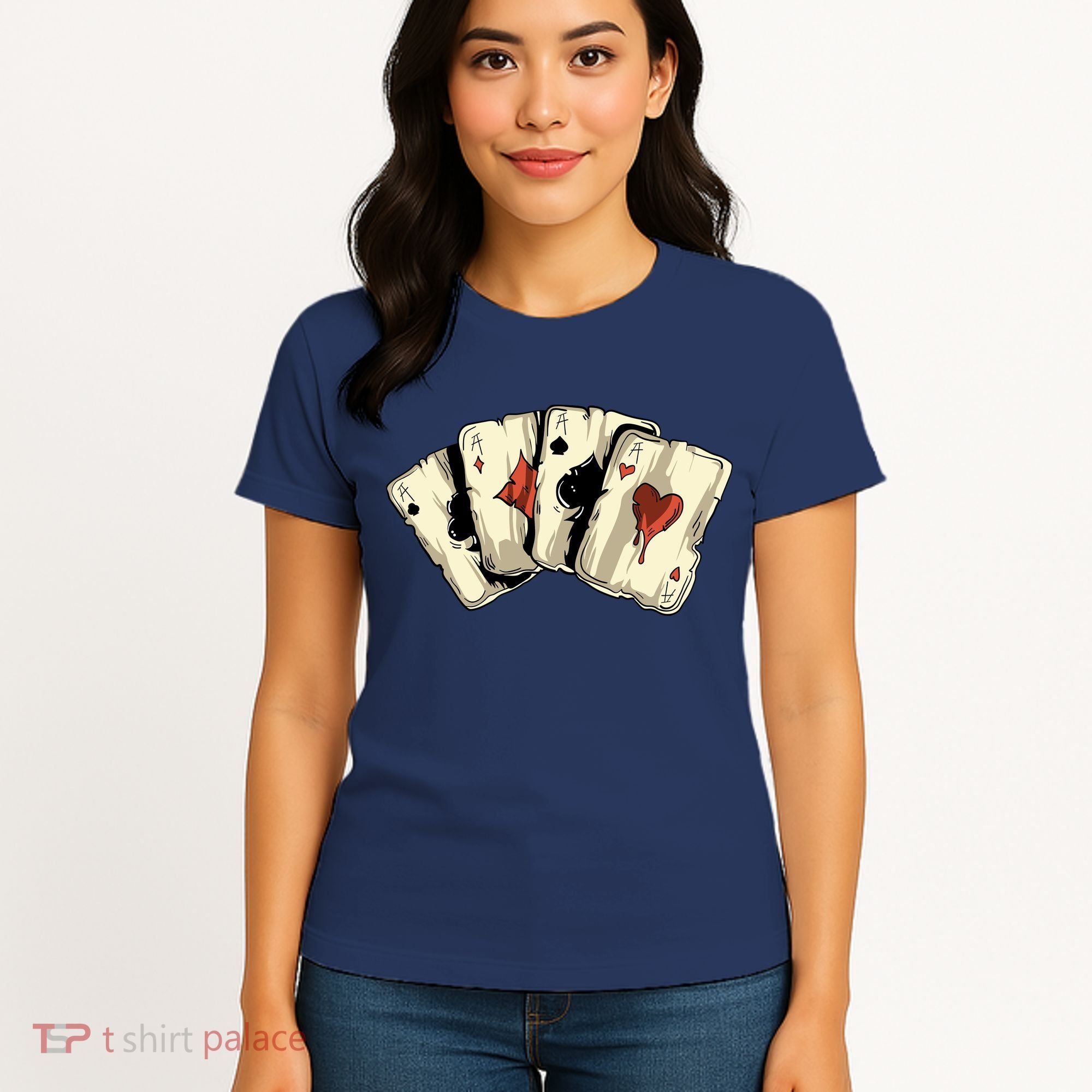 Poker Texas HoldEm Gambling Casino 4 Aces Poker Women's T-Shirt