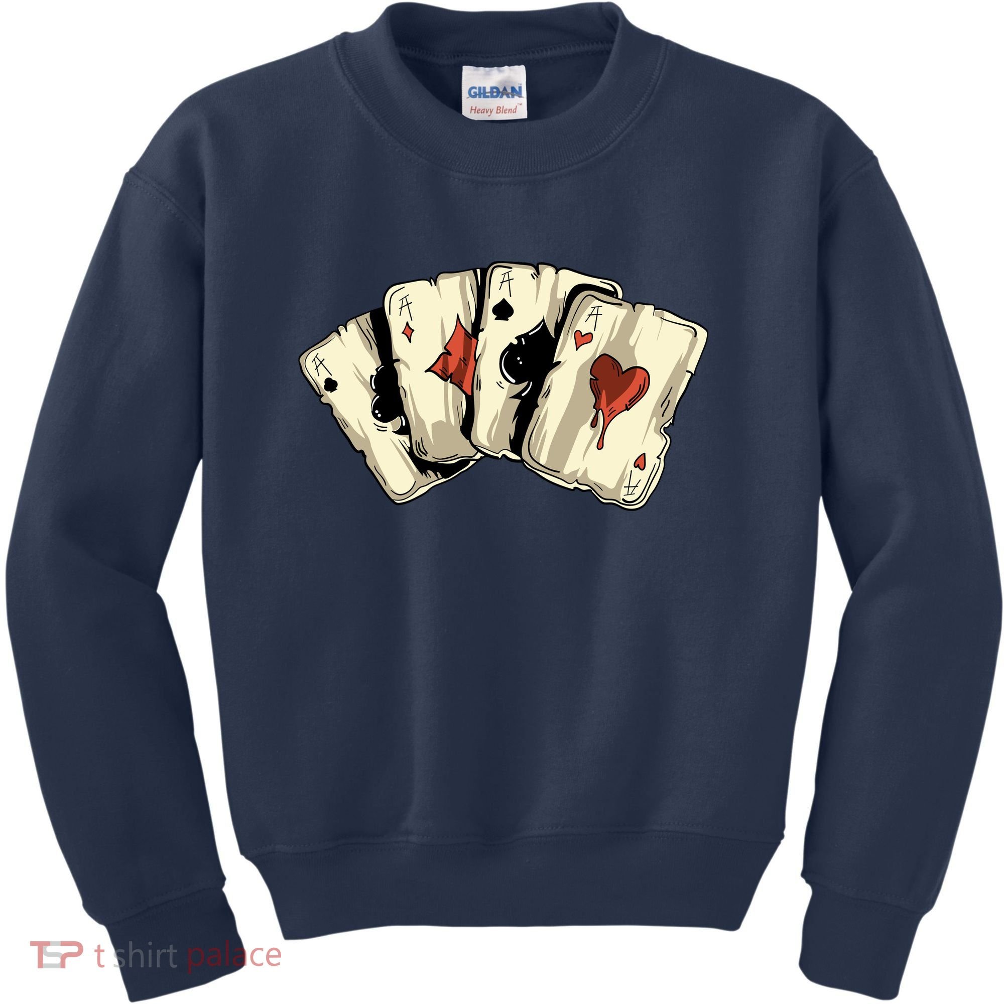 Poker Texas HoldEm Gambling Casino 4 Aces Poker Kids Sweatshirt