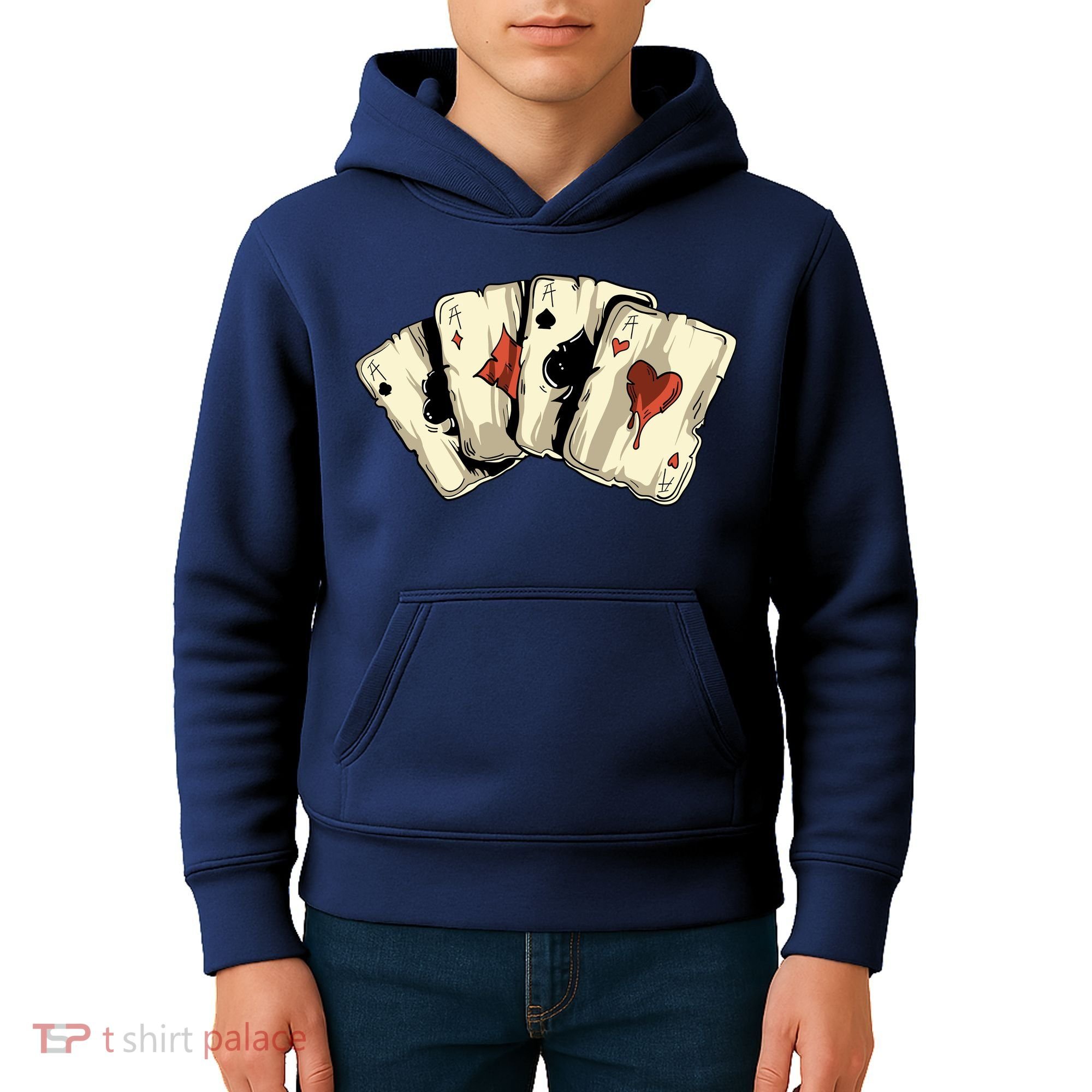 Poker Texas HoldEm Gambling Casino 4 Aces Poker Kids Hoodie
