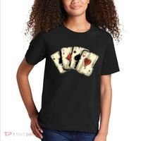 Poker Texas HoldEm Gambling Casino 4 Aces Poker Kids T-Shirt thumb 2