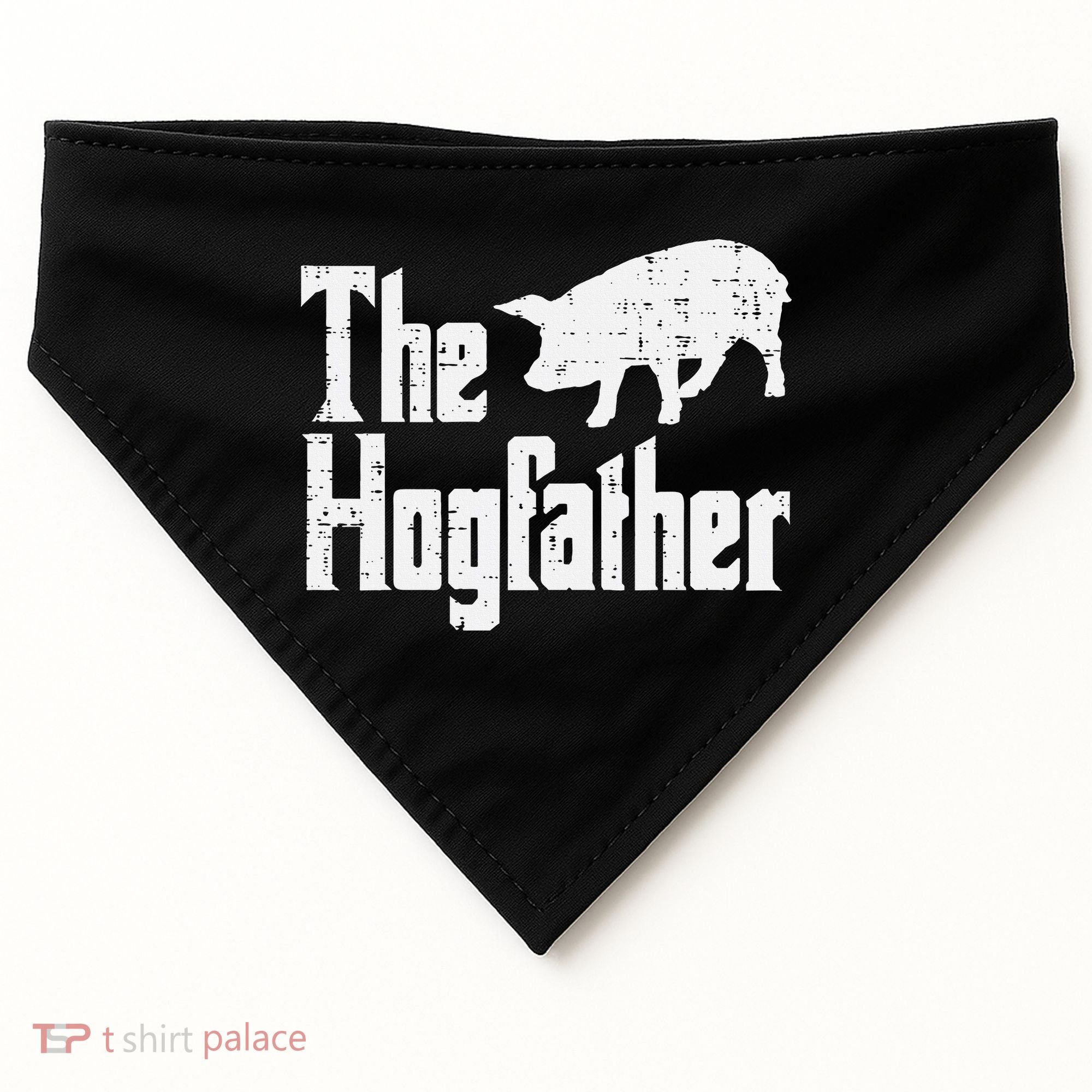 Pig The Hogfather Funny Hog Dad Fathers Day Parody Papa USA-Made Doggie Bandana
