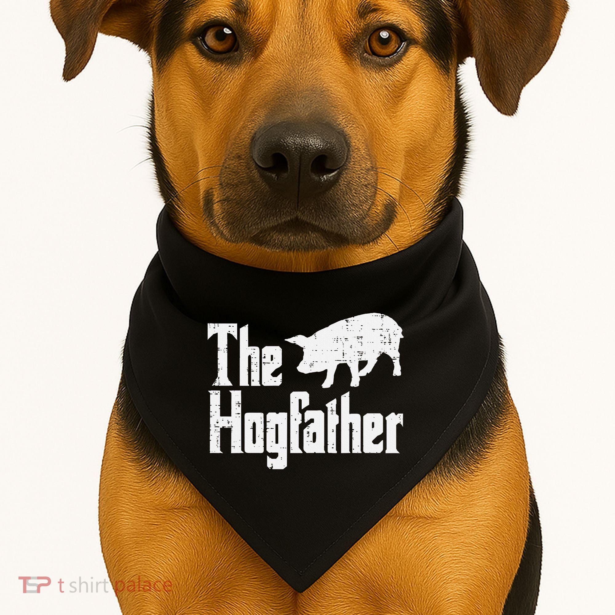 Pig The Hogfather Funny Hog Dad Fathers Day Parody Papa USA-Made Doggie Bandana