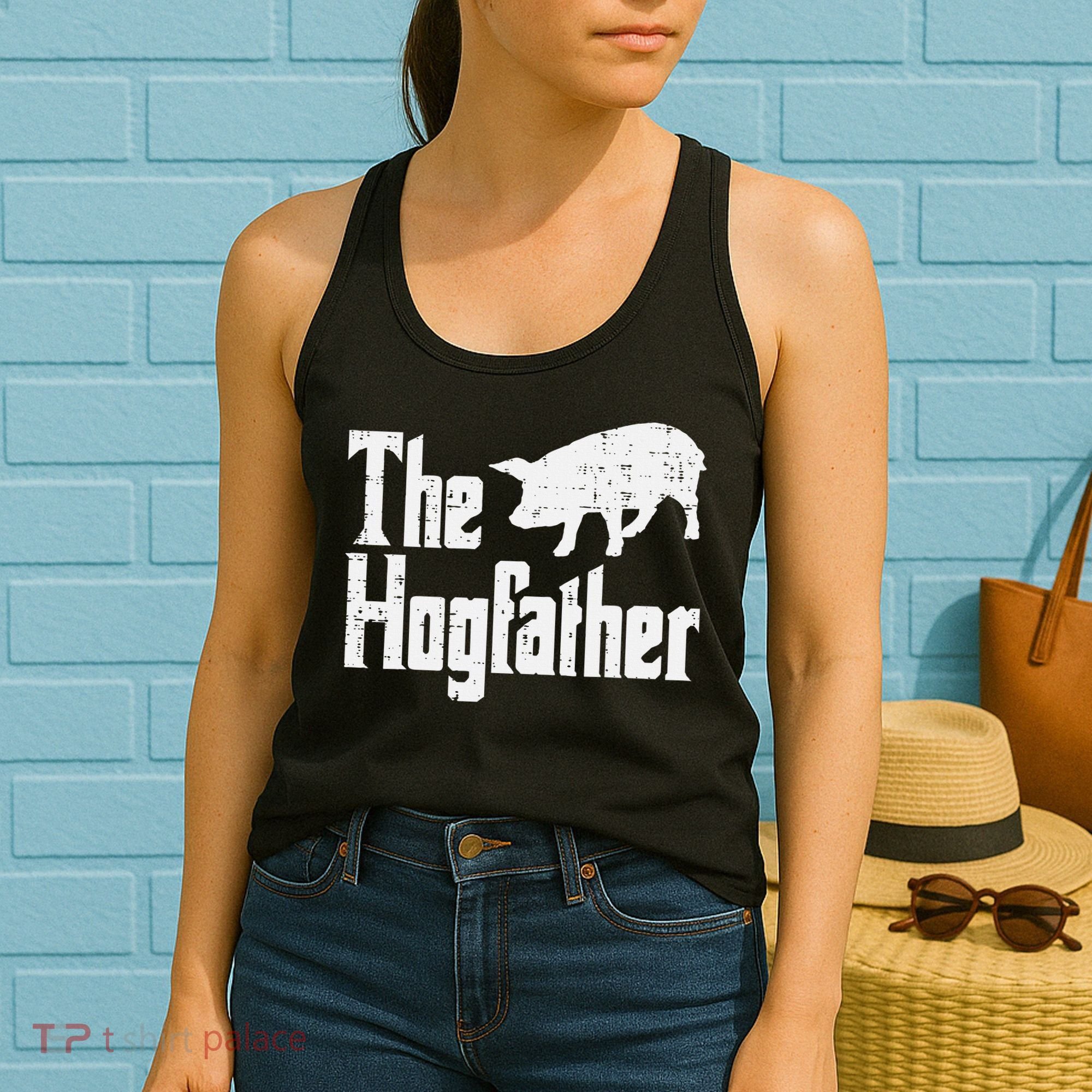 Pig The Hogfather Funny Hog Dad Fathers Day Parody Papa Women's Tank Top