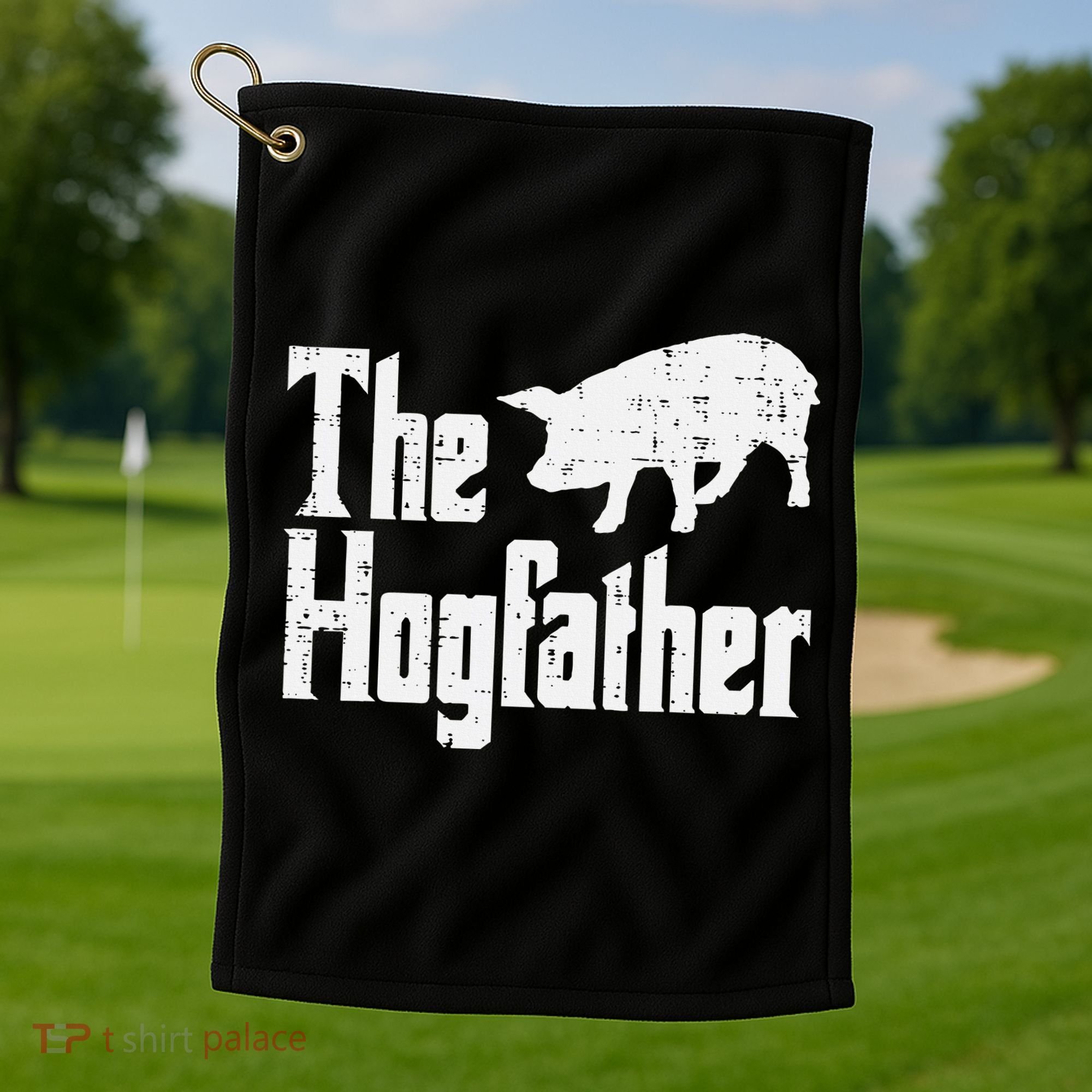 Pig The Hogfather Funny Hog Dad Fathers Day Parody Papa Golf Towel