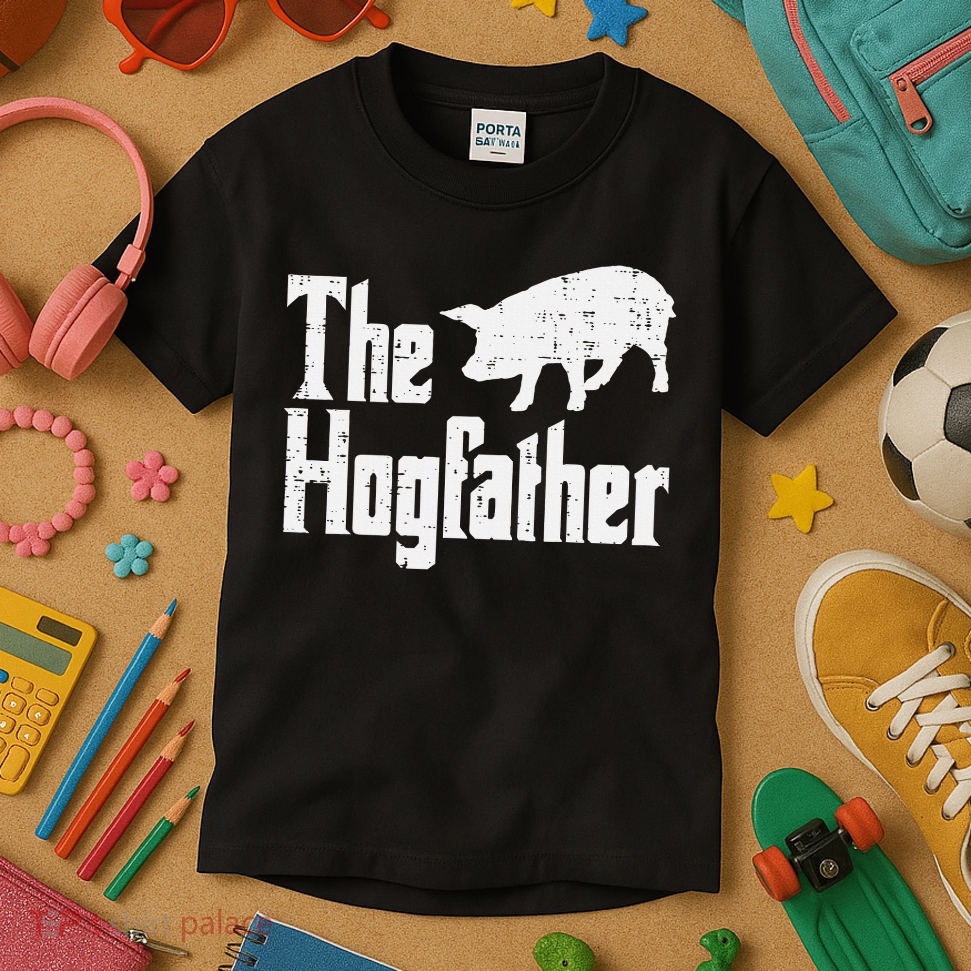 Pig The Hogfather Funny Hog Dad Fathers Day Parody Papa Kids T-Shirt