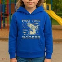 Part Time Hooker Fisher Funny Fishing Cute Gift Kids Hoodie thumb 3