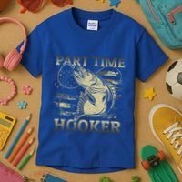 Part Time Hooker Fisher Funny Fishing Cute Gift Kids T-Shirt thumb 3