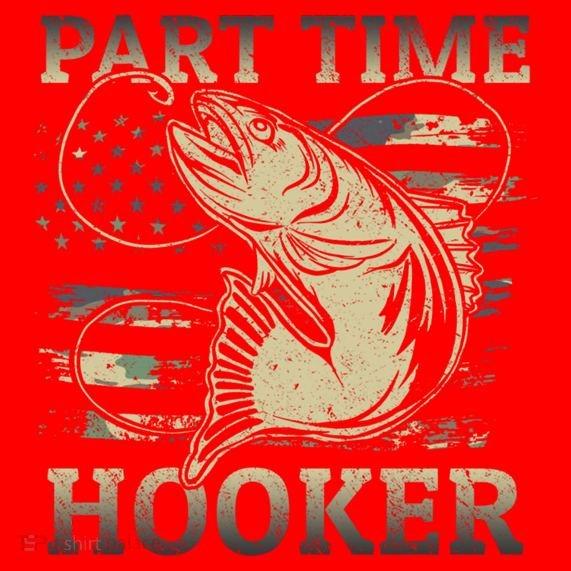 Part Time Hooker Fisher Funny Fishing Cute Gift Santa Hat
