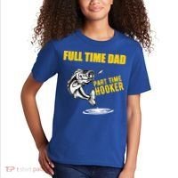 Part Time Hooker Full Time Dad Jokes Fathers Day Fishing Cute Gift Kids T-Shirt thumb 2