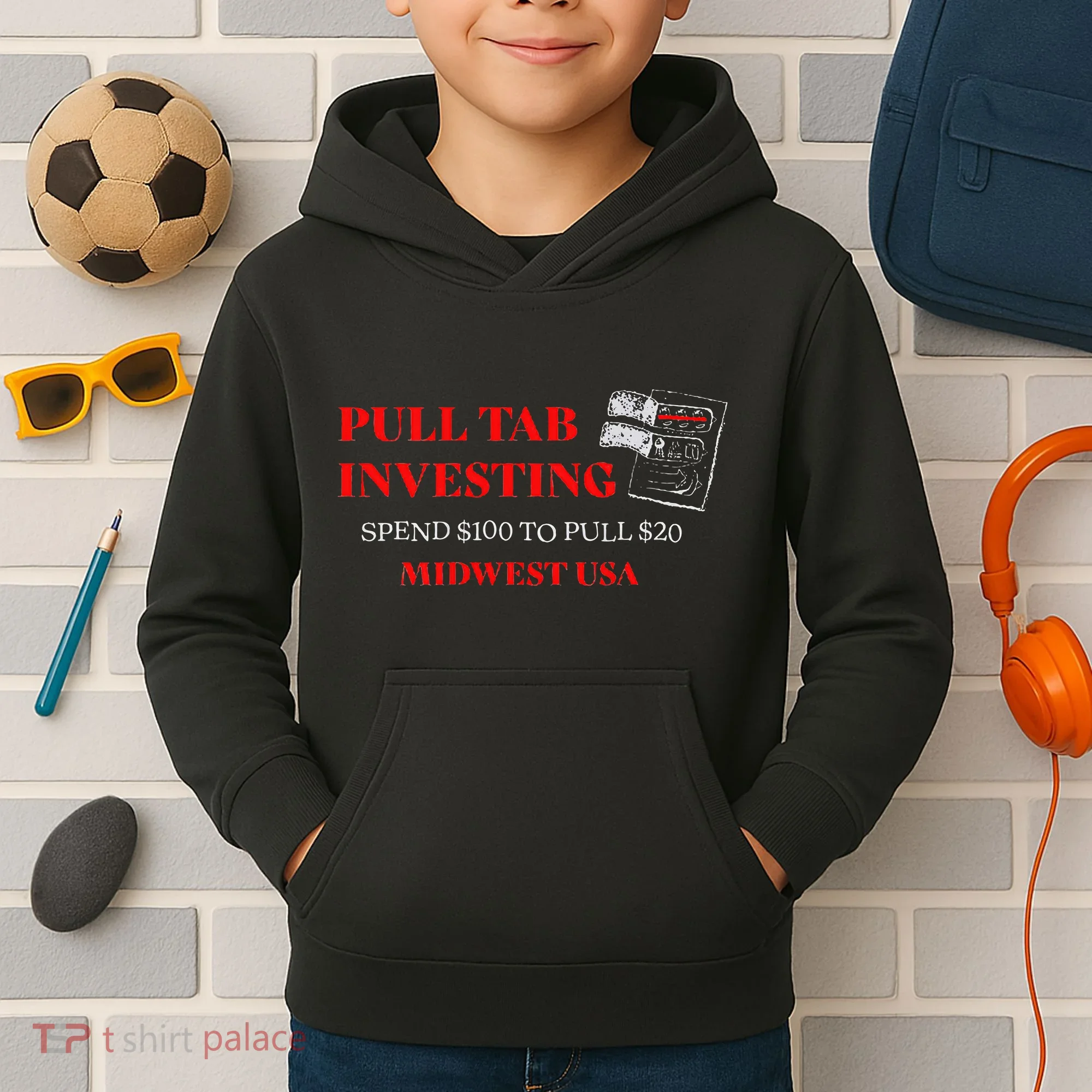 Pull Tab Investing Kids Hoodie