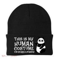 Panda This Is My Hu Costume IM Really A Panda Gift Beanie thumb 0