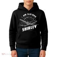 Pilot Tees I Am Serious and Don't Call Me Shirley Kids Hoodie thumb 4