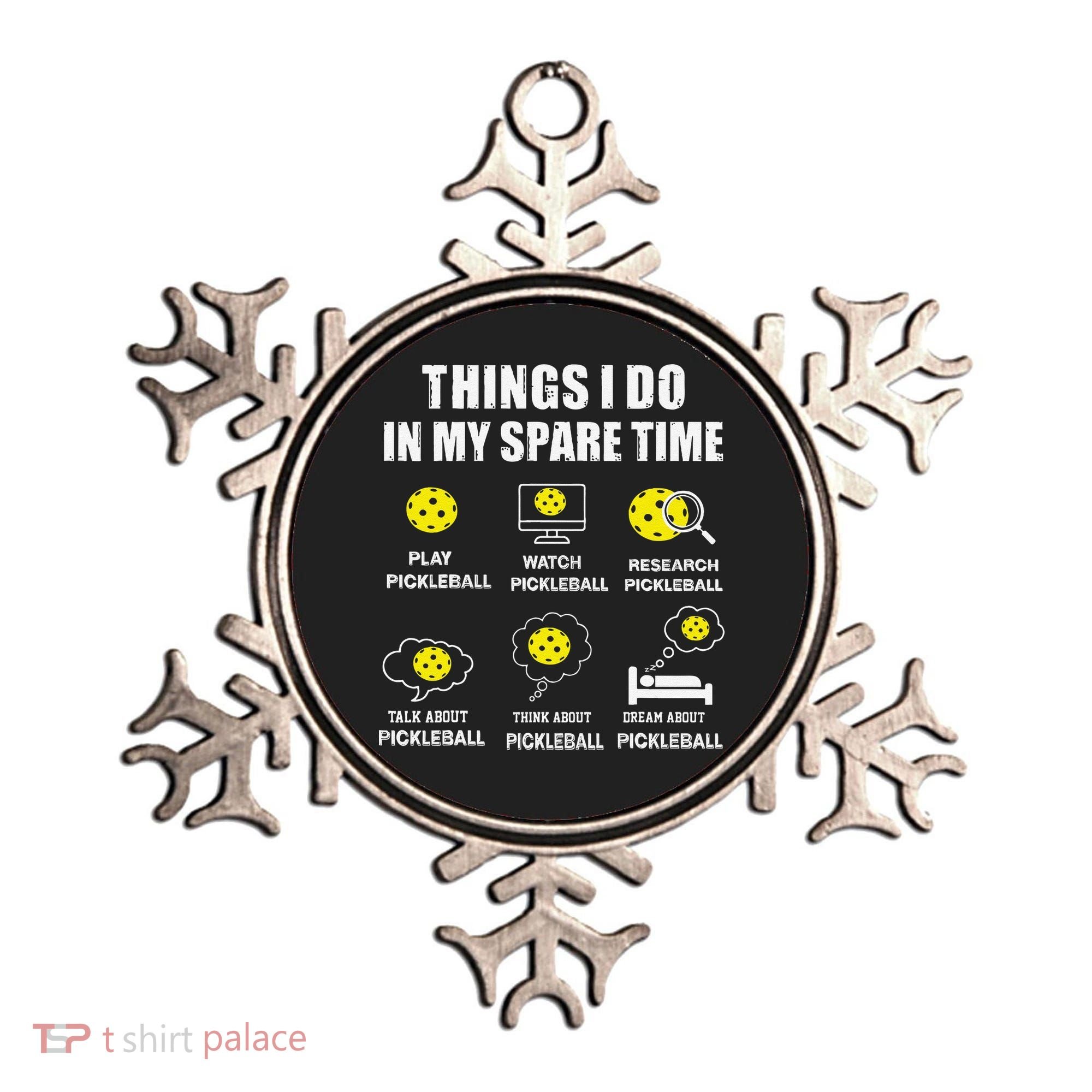 Pickleball Things I Do In My Spare Time Funny Pickleball Ornament