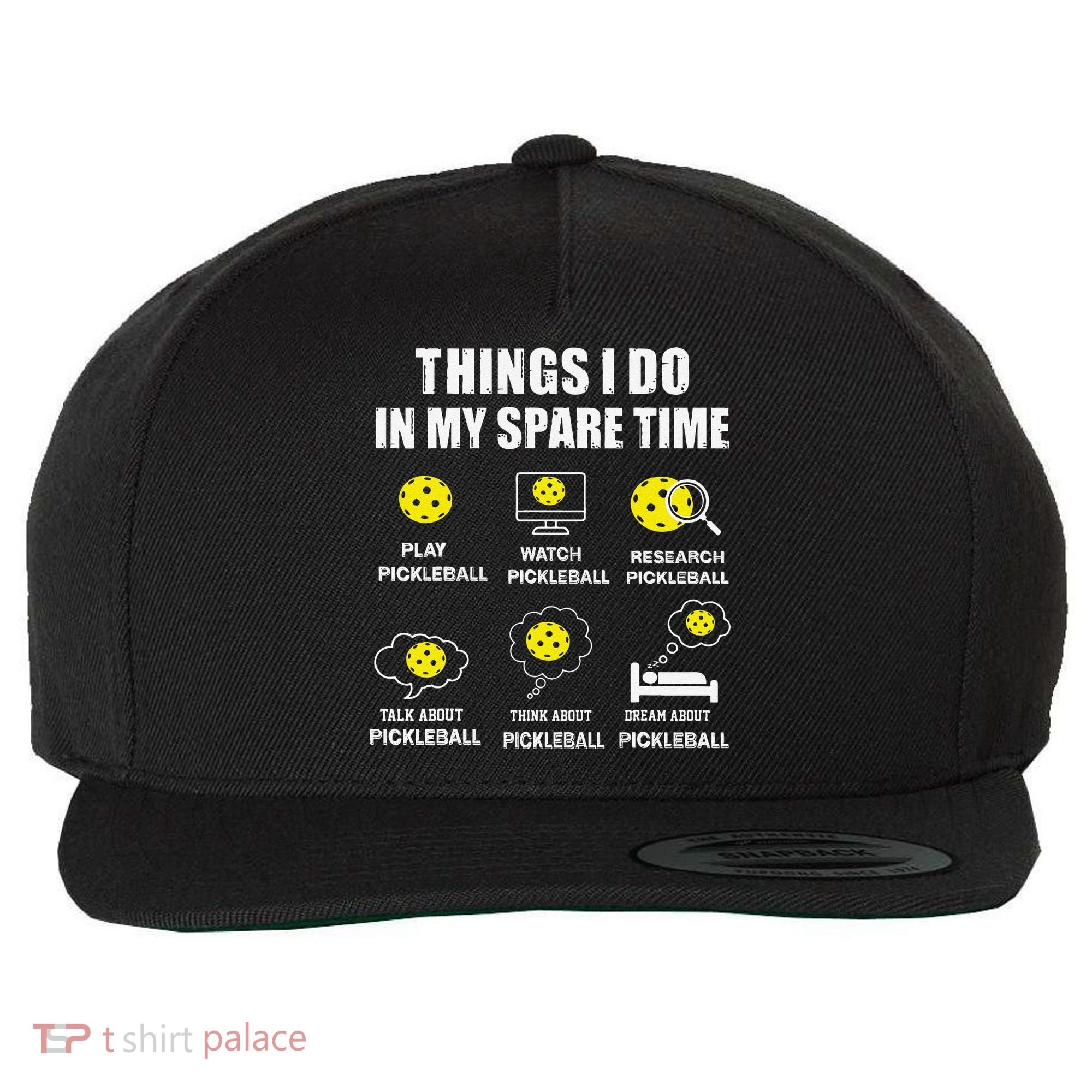 Pickleball Things I Do In My Spare Time Funny Pickleball Wool Snapback Cap