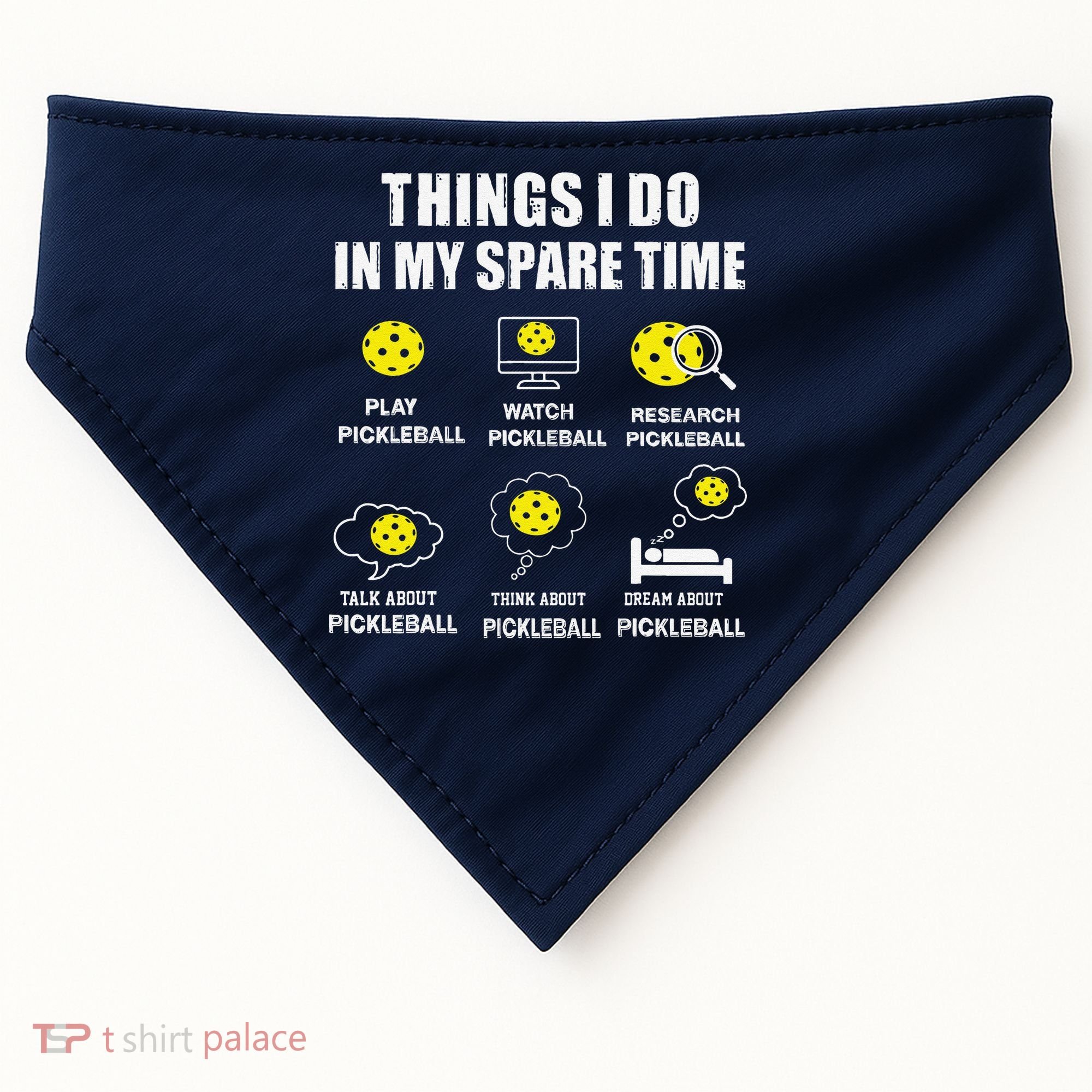 Pickleball Things I Do In My Spare Time Funny Pickleball USA-Made Doggie Bandana