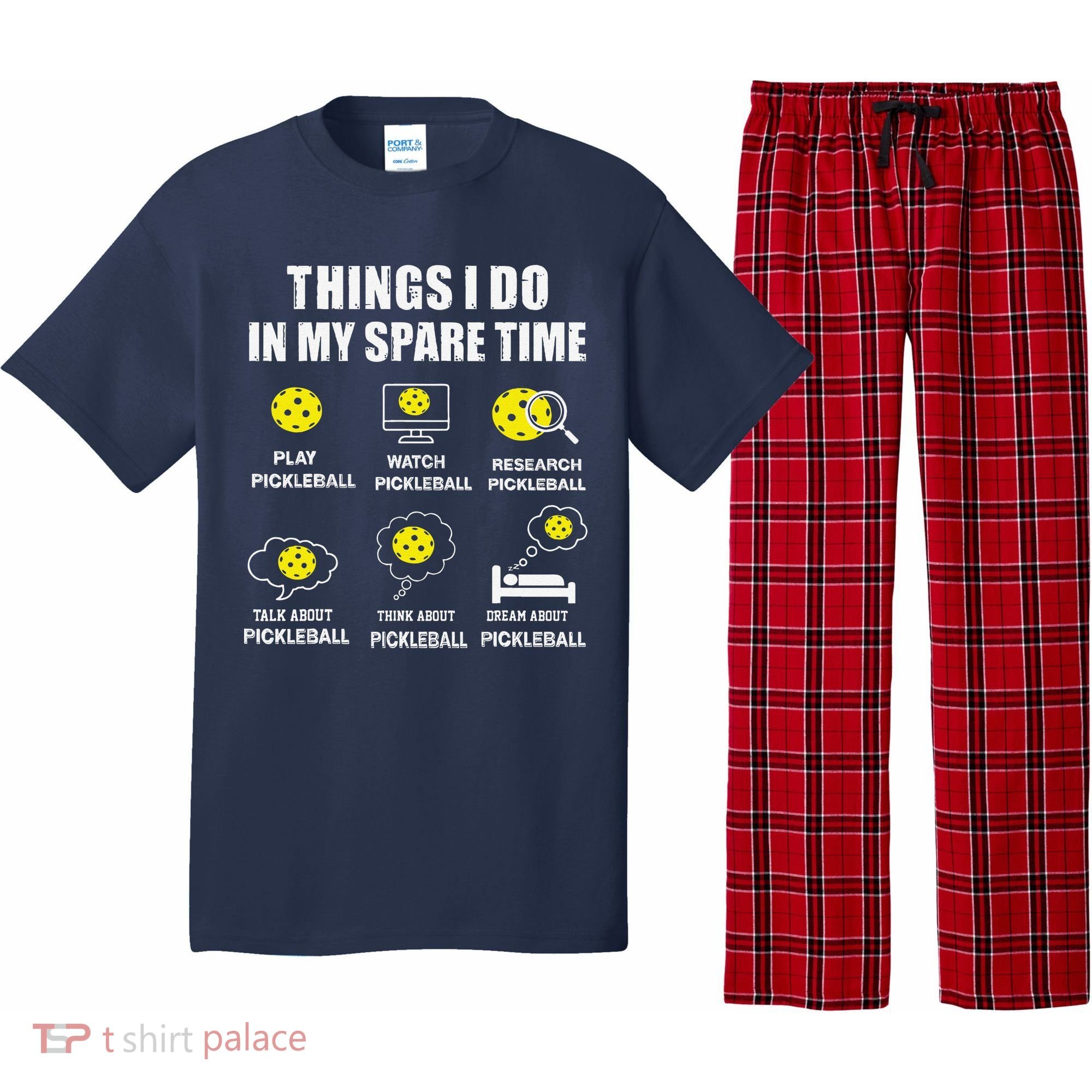 Pickleball Things I Do In My Spare Time Funny Pickleball Pajama Set