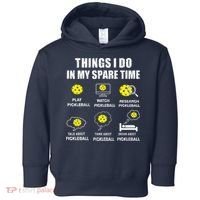 Pickleball Things I Do In My Spare Time Funny Pickleball Toddler Hoodie thumb 0