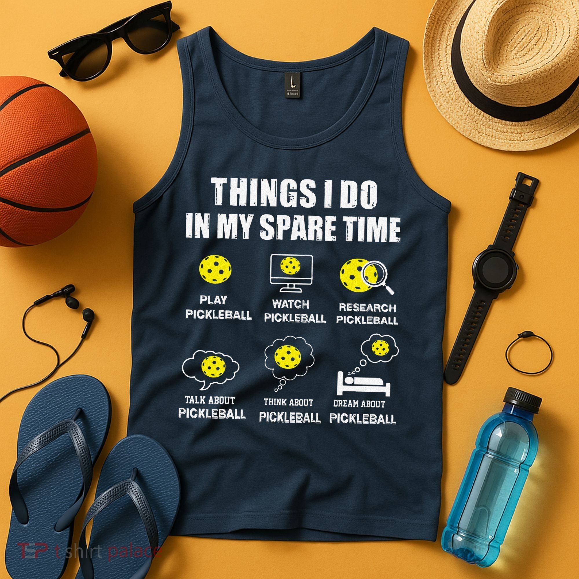Pickleball Things I Do In My Spare Time Funny Pickleball Tank Top
