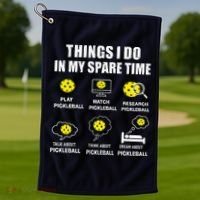 Pickleball Things I Do In My Spare Time Funny Pickleball Golf Towel thumb 1