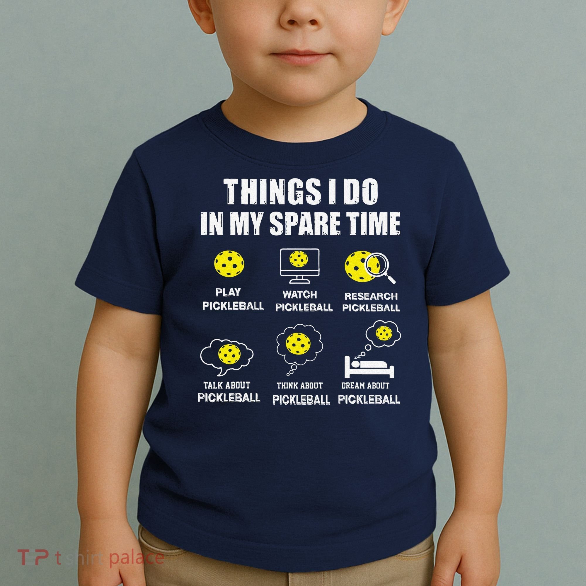 Pickleball Things I Do In My Spare Time Funny Pickleball Toddler T-Shirt