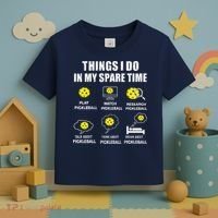 Pickleball Things I Do In My Spare Time Funny Pickleball Toddler T-Shirt thumb 3