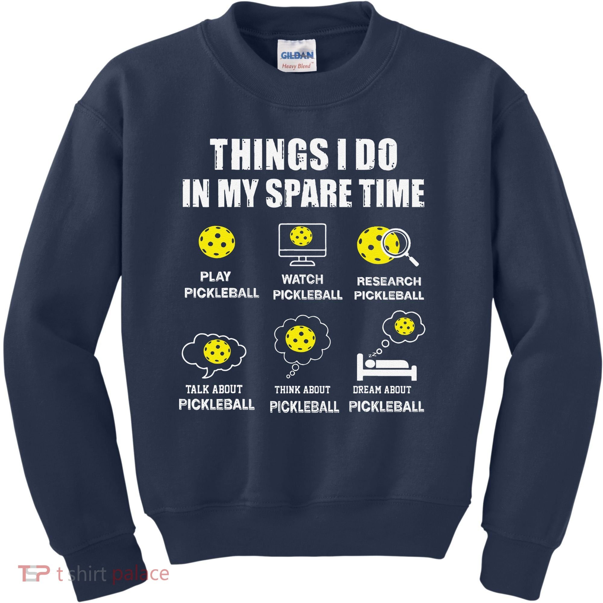 Pickleball Things I Do In My Spare Time Funny Pickleball Kids Sweatshirt