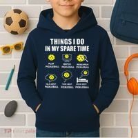 Pickleball Things I Do In My Spare Time Funny Pickleball Kids Hoodie thumb 2