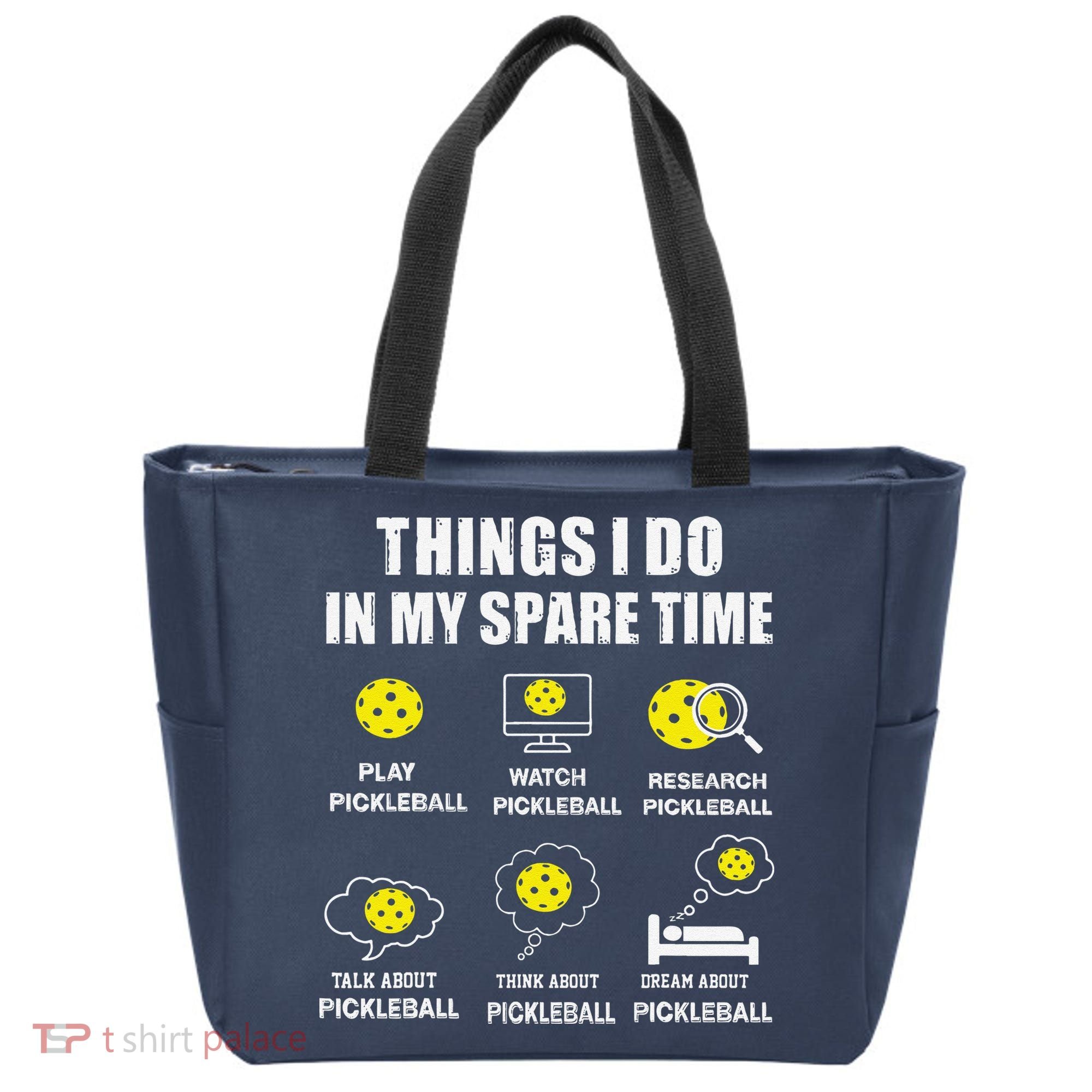Pickleball Things I Do In My Spare Time Funny Pickleball Tote Bag