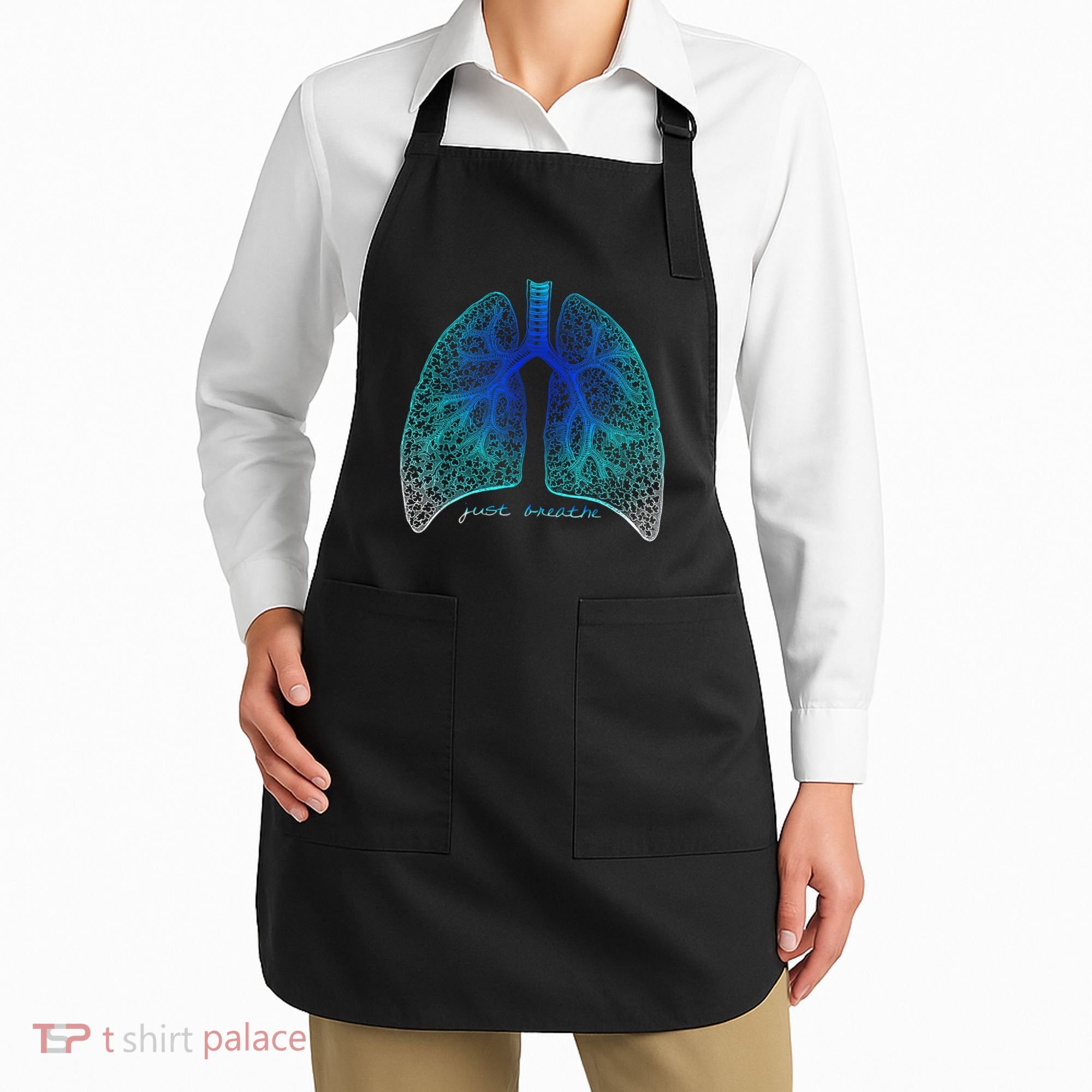 Positive Thinking "Just Breathe" Lungs Science Apron