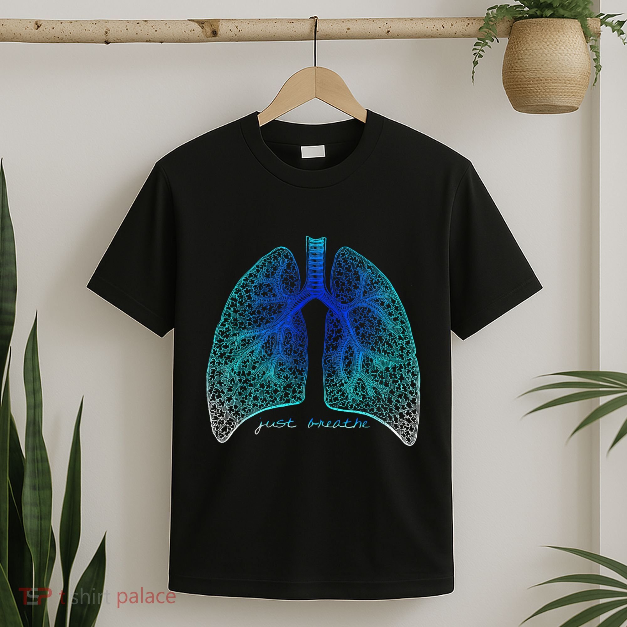 Positive Thinking "Just Breathe" Lungs Science T-Shirt