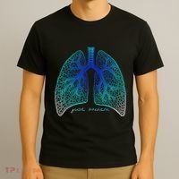 Positive Thinking "Just Breathe" Lungs Science T-Shirt thumb 3