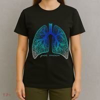 Positive Thinking "Just Breathe" Lungs Science T-Shirt thumb 4