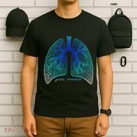 Positive Thinking "Just Breathe" Lungs Science T-Shirt thumb 6