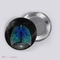 Positive Thinking "Just Breathe" Lungs Science Button thumb 0