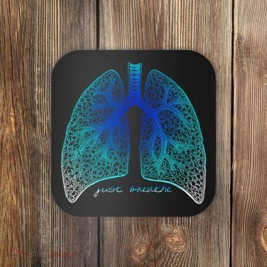 Positive Thinking "Just Breathe" Lungs Science Coaster