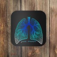 Positive Thinking "Just Breathe" Lungs Science Coaster thumb 0