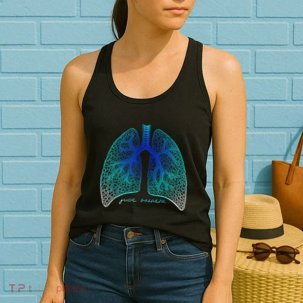 Positive Thinking "Just Breathe" Lungs Science Women's Tank Top