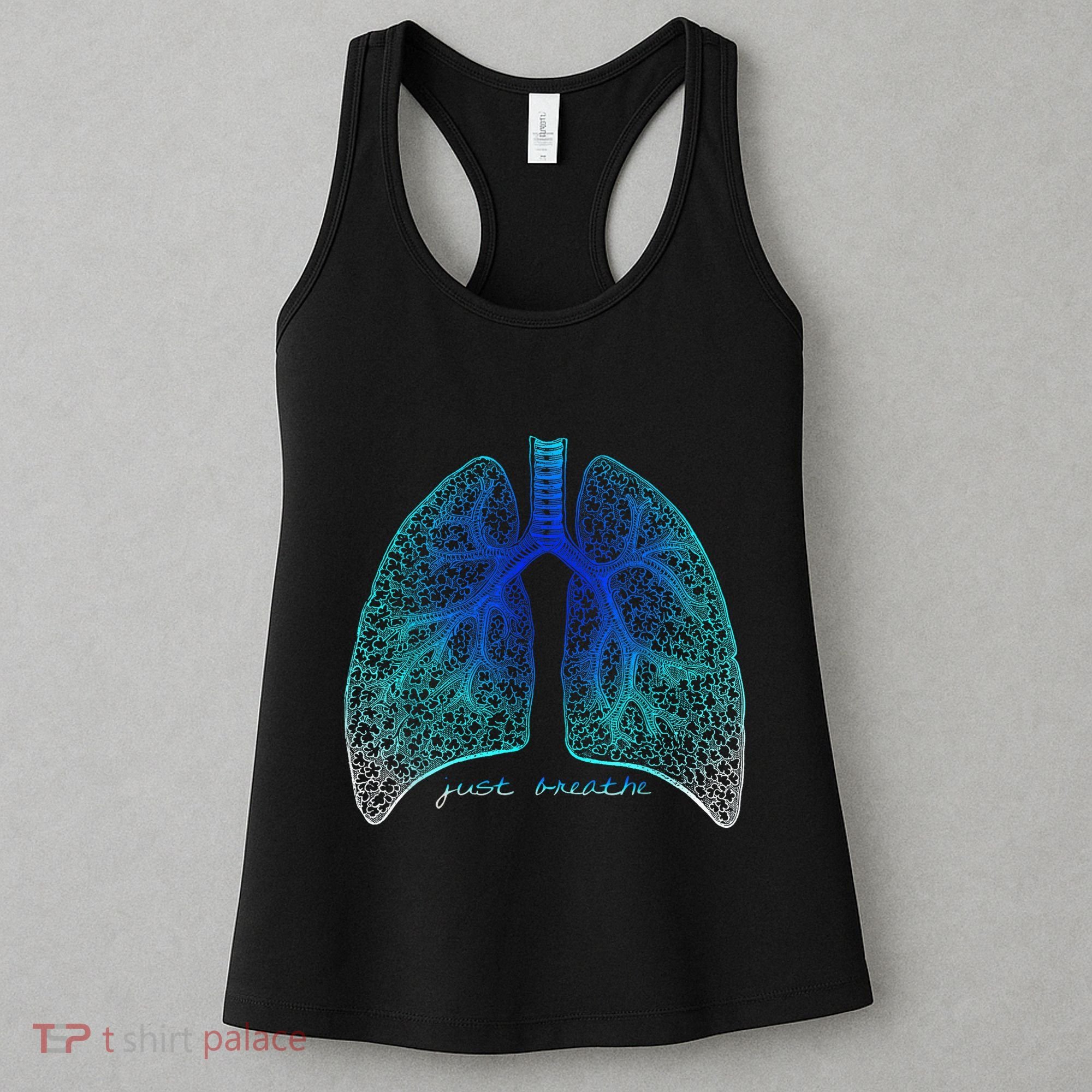 Positive Thinking "Just Breathe" Lungs Science Women's Tank Top
