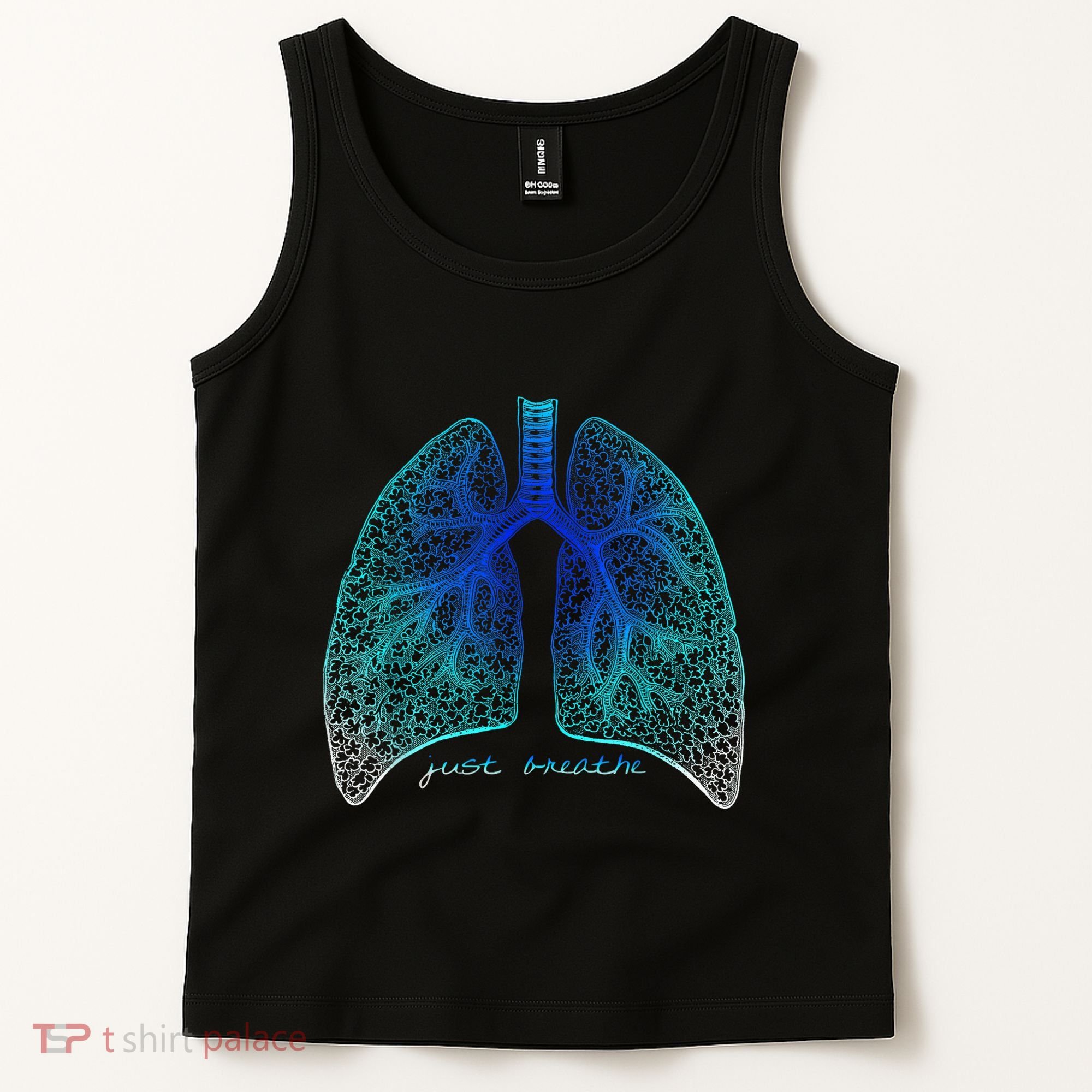 Positive Thinking "Just Breathe" Lungs Science Tank Top