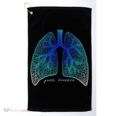Positive Thinking "Just Breathe" Lungs Science Golf Towel