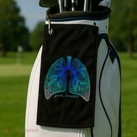 Positive Thinking "Just Breathe" Lungs Science Golf Towel thumb 2