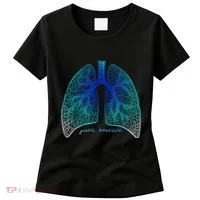 Positive Thinking "Just Breathe" Lungs Science Women's T-Shirt thumb 0