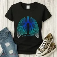 Positive Thinking "Just Breathe" Lungs Science Women's T-Shirt thumb 3
