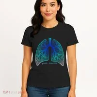 Positive Thinking "Just Breathe" Lungs Science Women's T-Shirt thumb 4