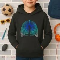 Positive Thinking "Just Breathe" Lungs Science Kids Hoodie thumb 2