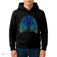 Positive Thinking "Just Breathe" Lungs Science Kids Hoodie thumb 4