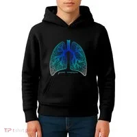 Positive Thinking "Just Breathe" Lungs Science Kids Hoodie thumb 4